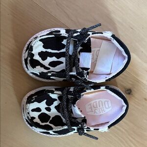 Hey Dude Kids' Cow Print Sneakers